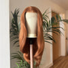 Autumn auburn wig close-up detail