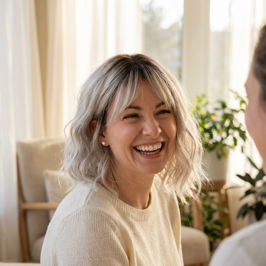 Joyce shadow-root bob wig — lifestyle