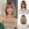 Straight Bob Wig — Dark Root Sandy Blonde