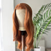 Autumn long body-wave auburn wig on mannequin