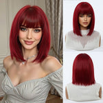 Straight Bob Wig — Cherry Red