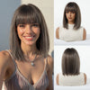Straight Bob Wig — Ash Grey Brown