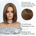Straight Bob Wig with Curtain Bangs