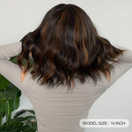 Wavy bob wig back view — 14 inch